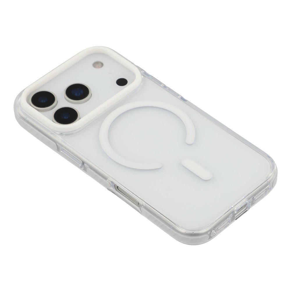 For iPhone 17 Pro Max Case Compatible with MagSafe TPU + PC Clear Back Phone Cover - White
