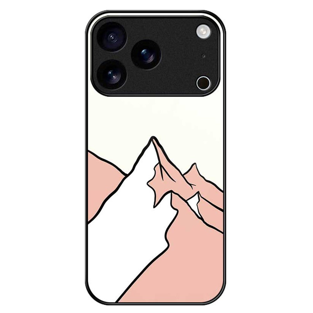 For iPhone 17 Pro Max Case PC TPU Tempered Glass Pattern Printing Phone Back Cover - B0119