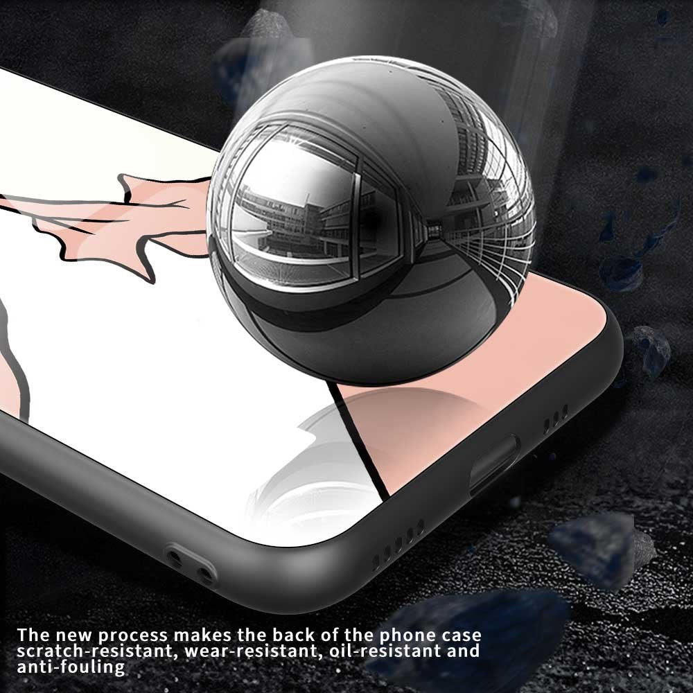 For iPhone 17 Pro Max Case PC TPU Tempered Glass Pattern Printing Phone Back Cover - B0119