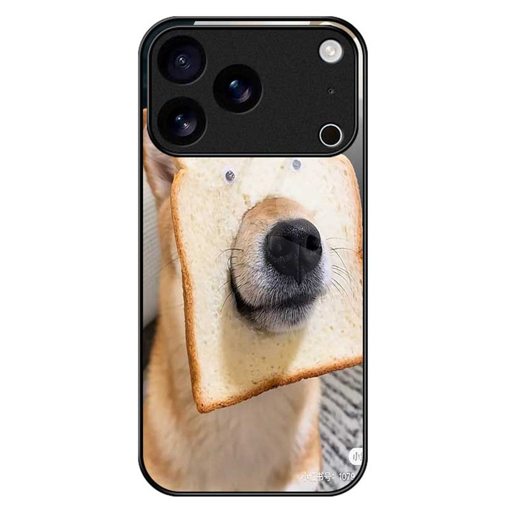 For iPhone 17 Pro Max Case PC TPU Tempered Glass Pattern Printing Phone Back Cover - B0120