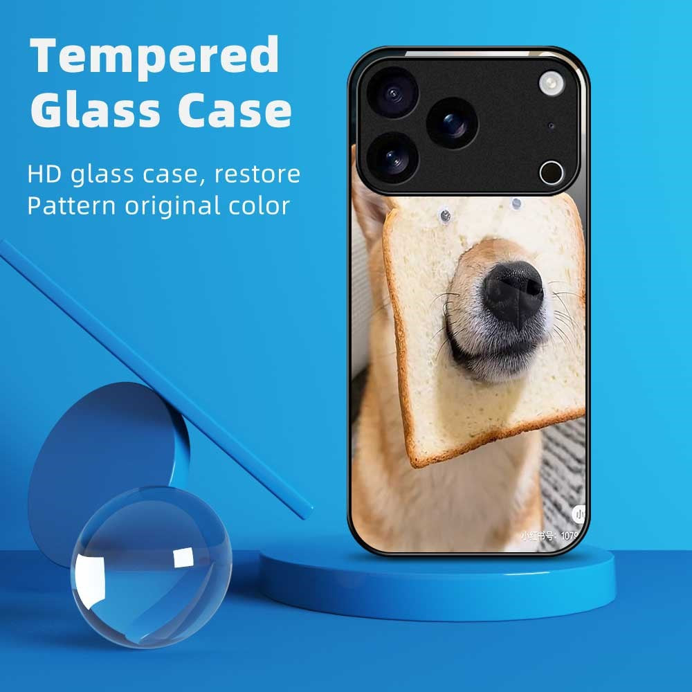 For iPhone 17 Pro Max Case PC TPU Tempered Glass Pattern Printing Phone Back Cover - B0120