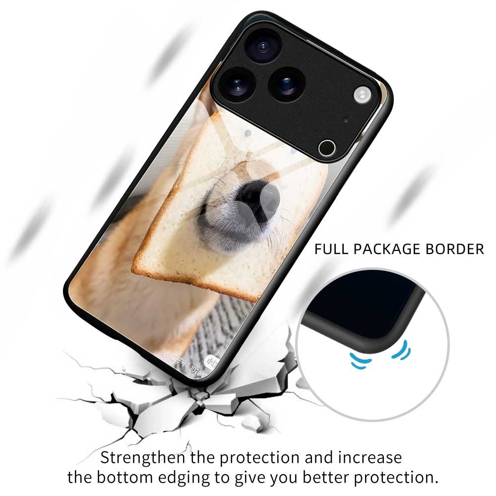 For iPhone 17 Pro Max Case PC TPU Tempered Glass Pattern Printing Phone Back Cover - B0120