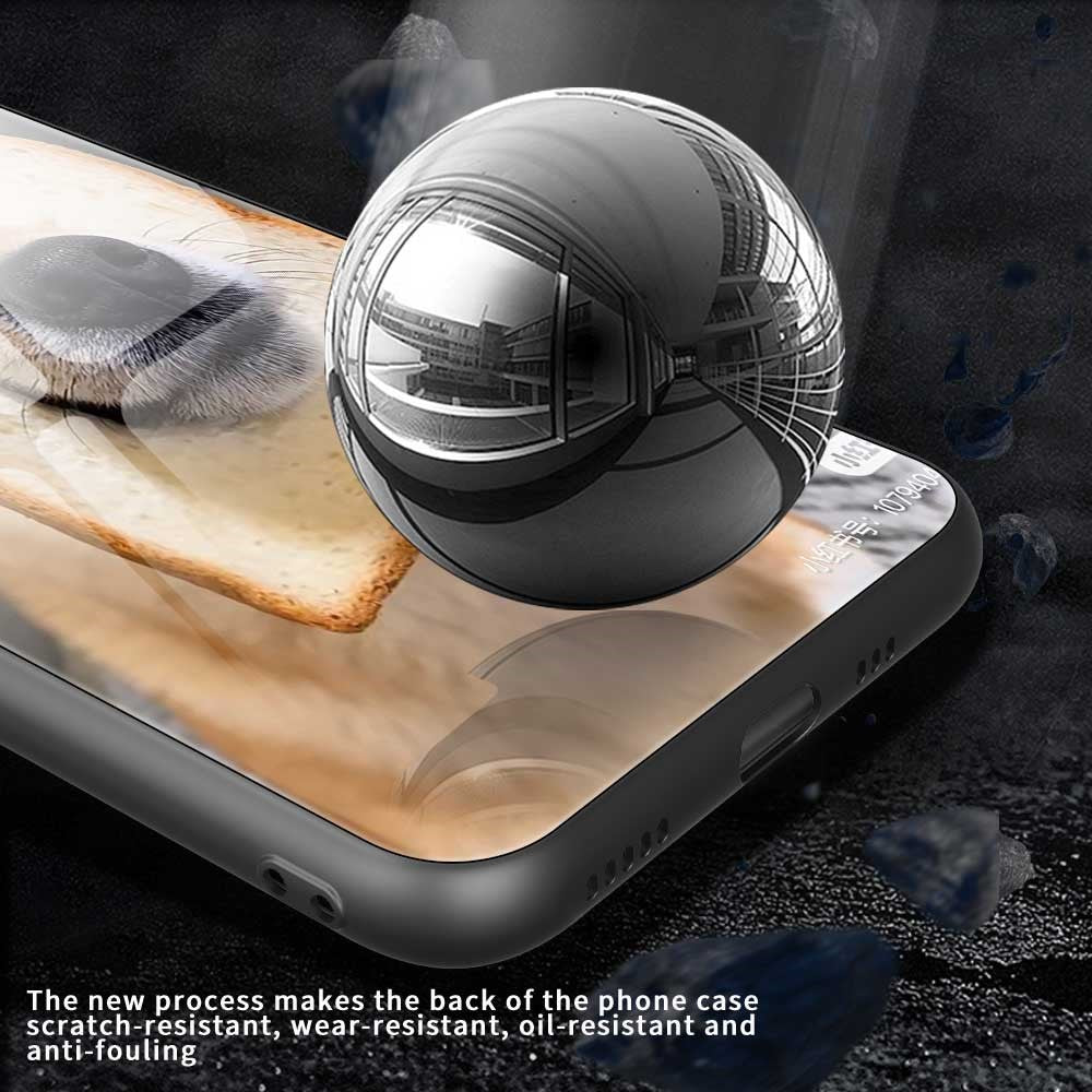 For iPhone 17 Pro Max Case PC TPU Tempered Glass Pattern Printing Phone Back Cover - B0120