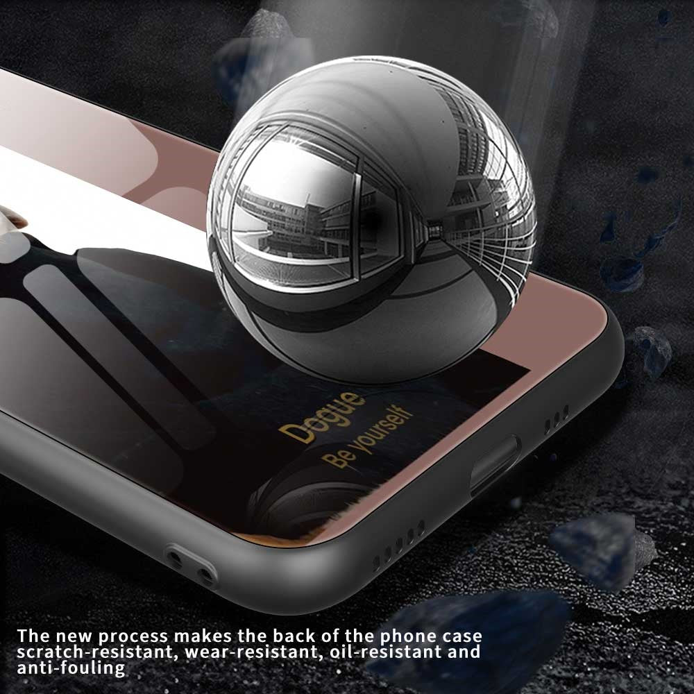For iPhone 17 Pro Max Case PC TPU Tempered Glass Pattern Printing Phone Back Cover - B0122