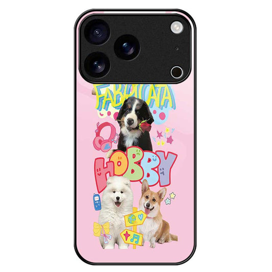 For iPhone 17 Pro Max Case PC TPU Tempered Glass Pattern Printing Phone Back Cover - B0123