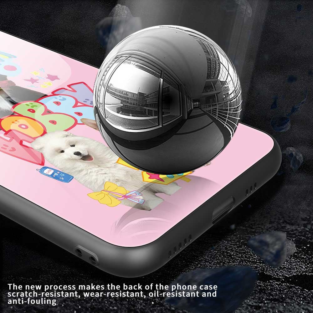 For iPhone 17 Pro Max Case PC TPU Tempered Glass Pattern Printing Phone Back Cover - B0123