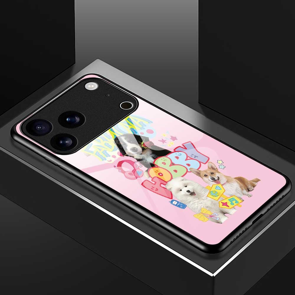 For iPhone 17 Pro Max Case PC TPU Tempered Glass Pattern Printing Phone Back Cover - B0123