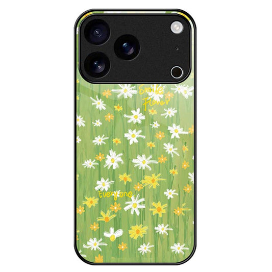 For iPhone 17 Pro Max Case PC TPU Tempered Glass Pattern Printing Phone Back Cover - B0126