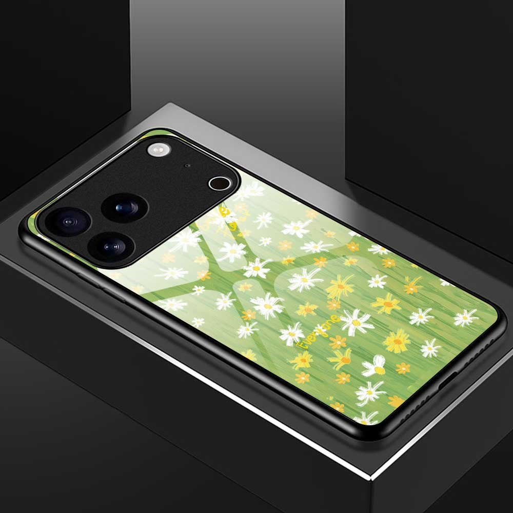 For iPhone 17 Pro Max Case PC TPU Tempered Glass Pattern Printing Phone Back Cover - B0126