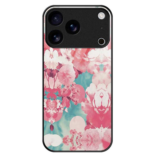 For iPhone 17 Pro Max Case PC TPU Tempered Glass Pattern Printing Phone Back Cover - B0127