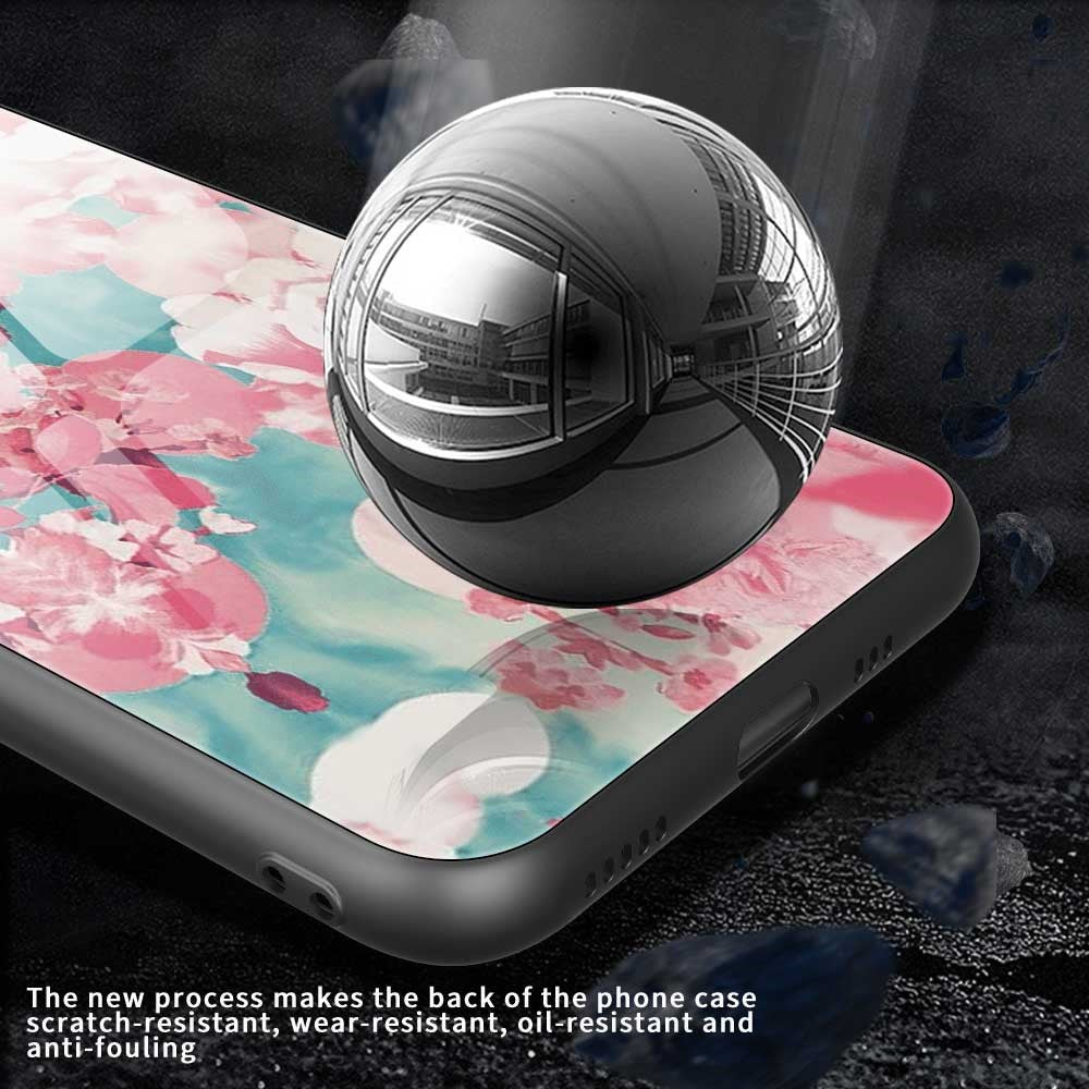 For iPhone 17 Pro Max Case PC TPU Tempered Glass Pattern Printing Phone Back Cover - B0127