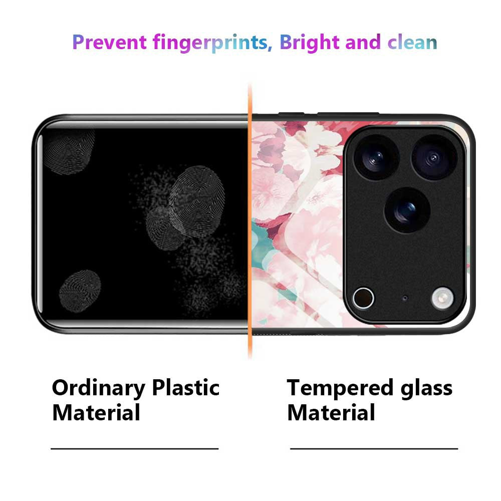 For iPhone 17 Pro Max Case PC TPU Tempered Glass Pattern Printing Phone Back Cover - B0127