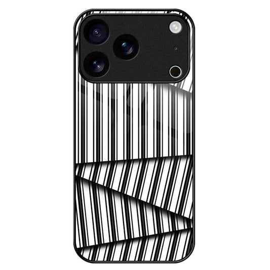 For iPhone 17 Pro Max Case PC TPU Tempered Glass Pattern Printing Phone Back Cover - B0128