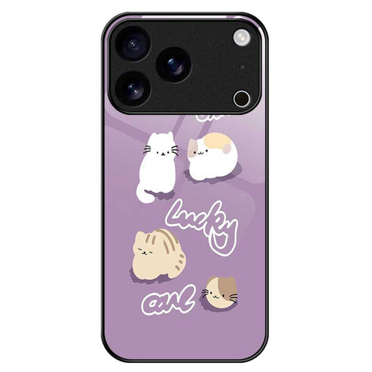 For iPhone 17 Pro Max Case PC TPU Tempered Glass Pattern Printing Phone Back Cover - B0131