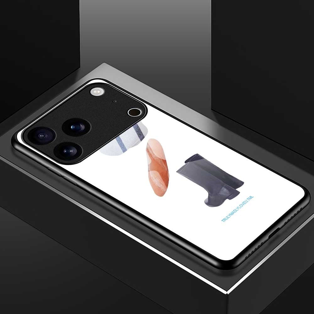 For iPhone 17 Pro Max Case PC TPU Tempered Glass Pattern Printing Phone Back Cover - B0133