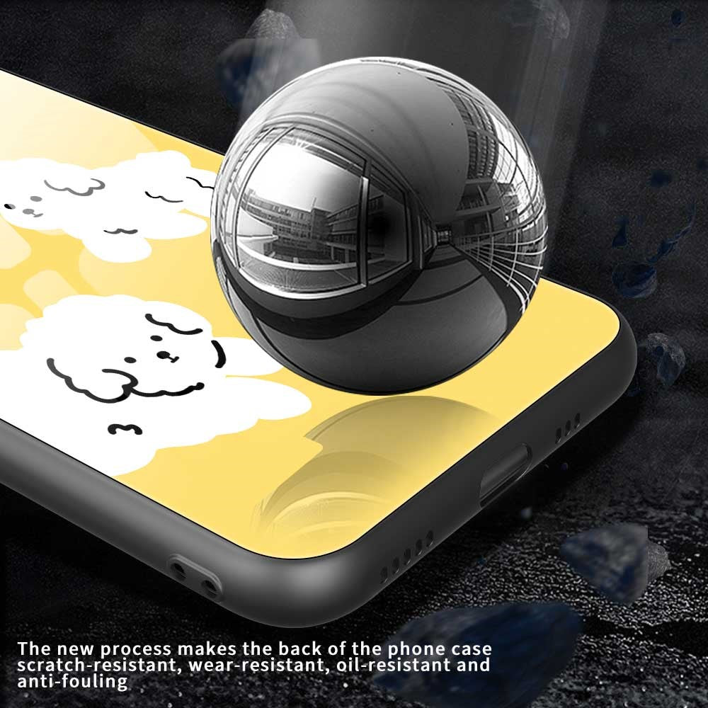 For iPhone 17 Pro Max Case TPU PC Tempered Glass Pattern Printing Phone Back Cover - B0143