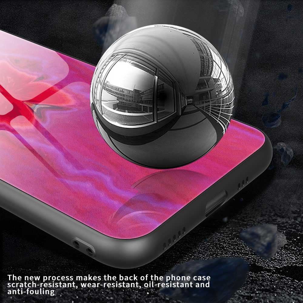 For iPhone 17 Pro Max Case TPU PC Tempered Glass Pattern Printing Phone Back Cover - B0144