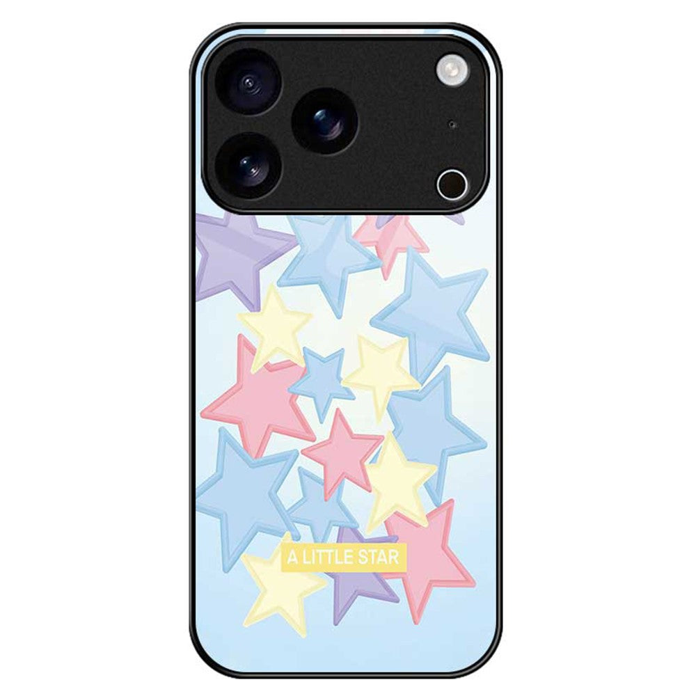 For iPhone 17 Pro Max Case TPU PC Tempered Glass Pattern Printing Phone Back Cover - B0152