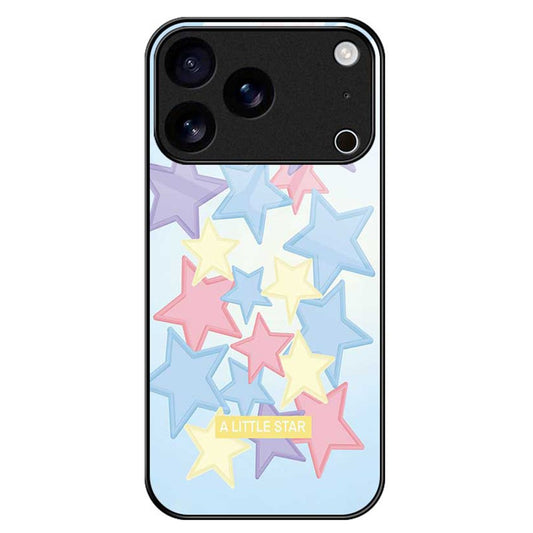 For iPhone 17 Pro Max Case TPU PC Tempered Glass Pattern Printing Phone Back Cover - B0152