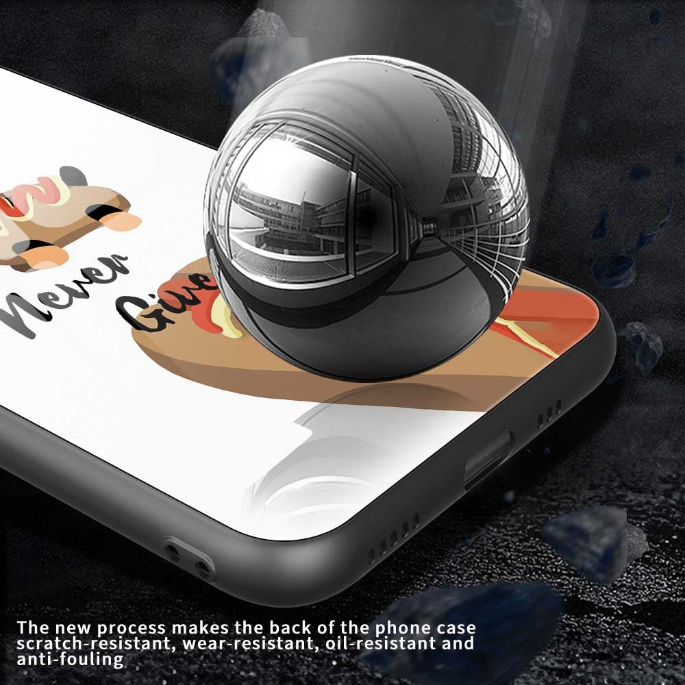 For iPhone 17 Pro Max Case TPU PC Tempered Glass Pattern Printing Phone Back Cover - B0153