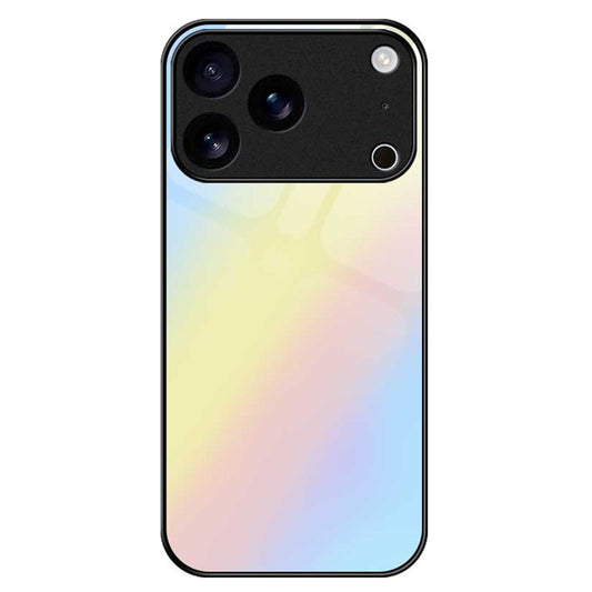 For iPhone 17 Pro Max Case TPU PC Tempered Glass Pattern Printing Phone Back Cover - B0158