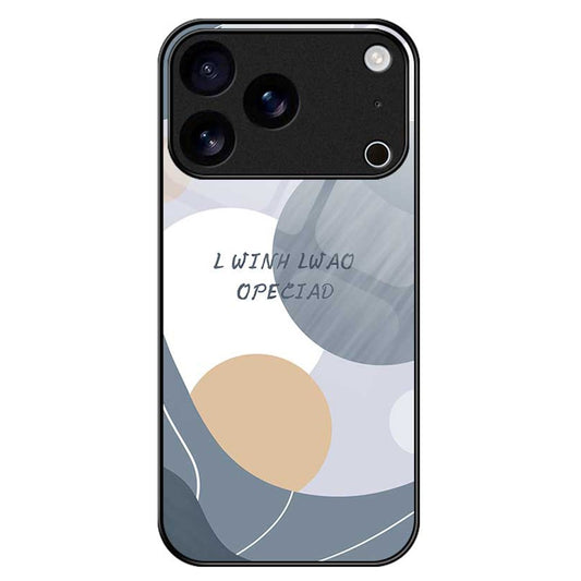 For iPhone 17 Pro Max Case TPU PC Tempered Glass Pattern Printing Phone Back Cover - B0160