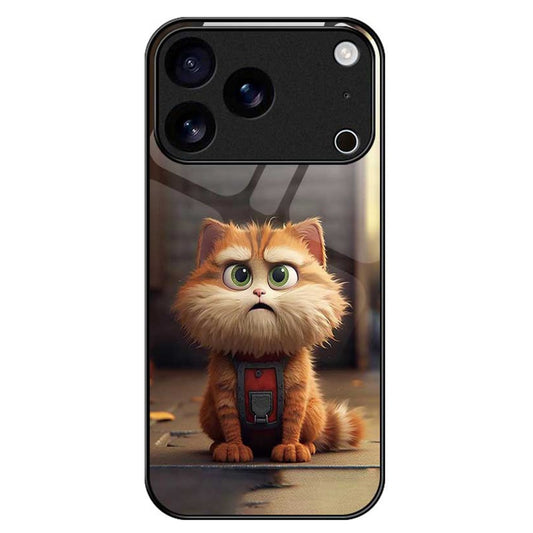 For iPhone 17 Pro Max Case TPU PC Tempered Glass Pattern Printing Phone Back Cover - B0164