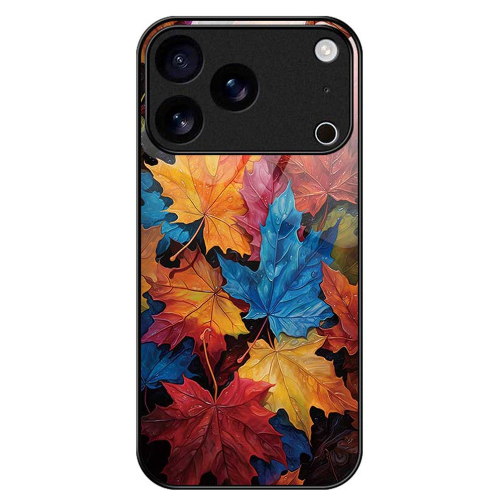 For iPhone 17 Pro Max Case TPU PC Tempered Glass Pattern Printing Phone Back Cover - B0165