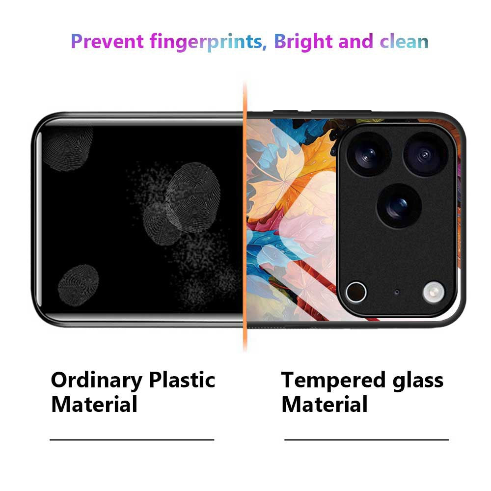 For iPhone 17 Pro Max Case TPU PC Tempered Glass Pattern Printing Phone Back Cover - B0165