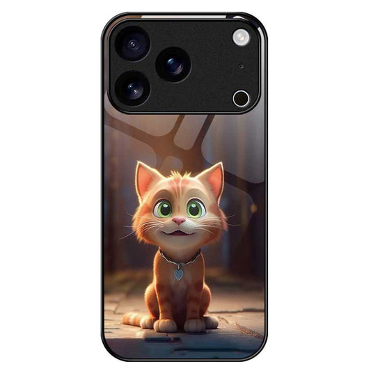For iPhone 17 Pro Max Case TPU PC Tempered Glass Pattern Printing Phone Back Cover - B0167