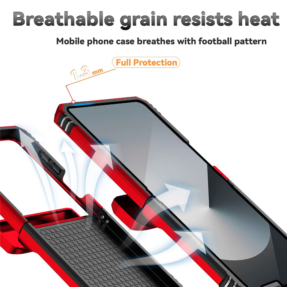 For Samsung Galaxy Z Flip7 5G Case with Wrist Strap / Kickstand Hinge Protection PC + TPU Phone Cover - Red