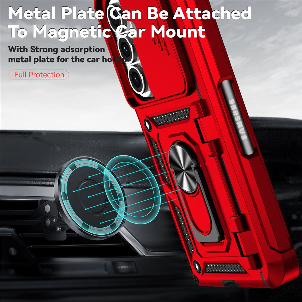 For Samsung Galaxy Z Fold7 5G Case with Wrist Strap / Kickstand Hinge Protection PC + TPU Phone Cover - Red