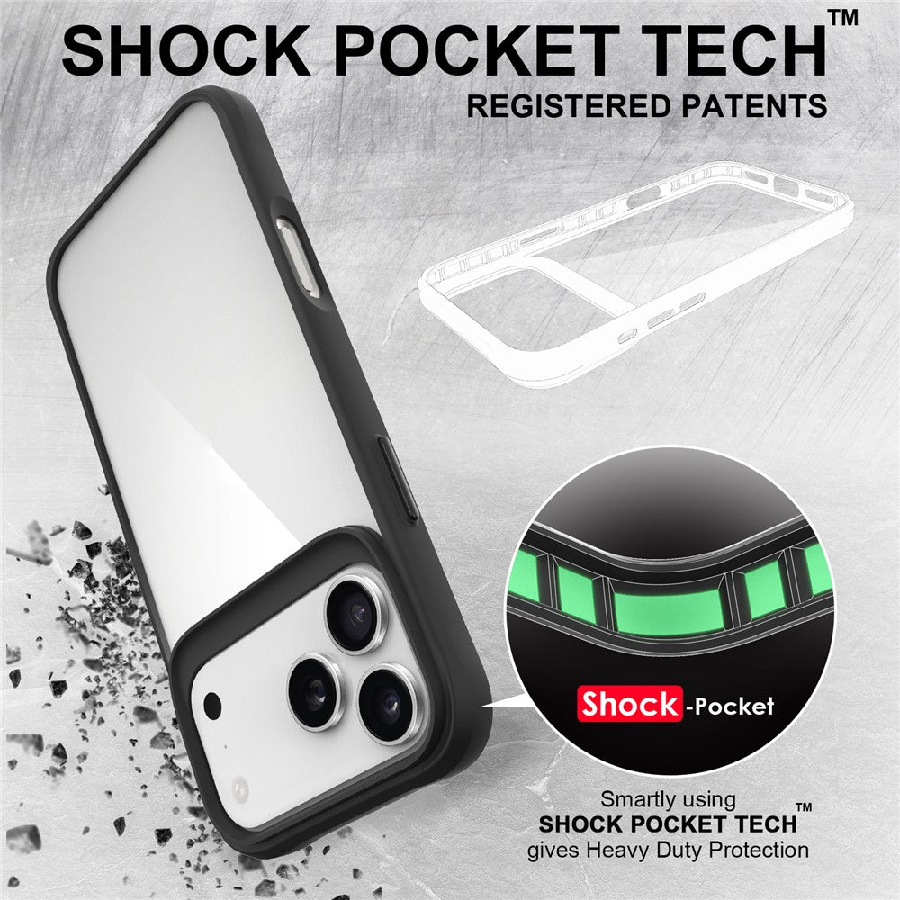 For iPhone 17 Pro Max Case Hybrid Hard PC Soft TPU Shockproof Phone Cover - Black