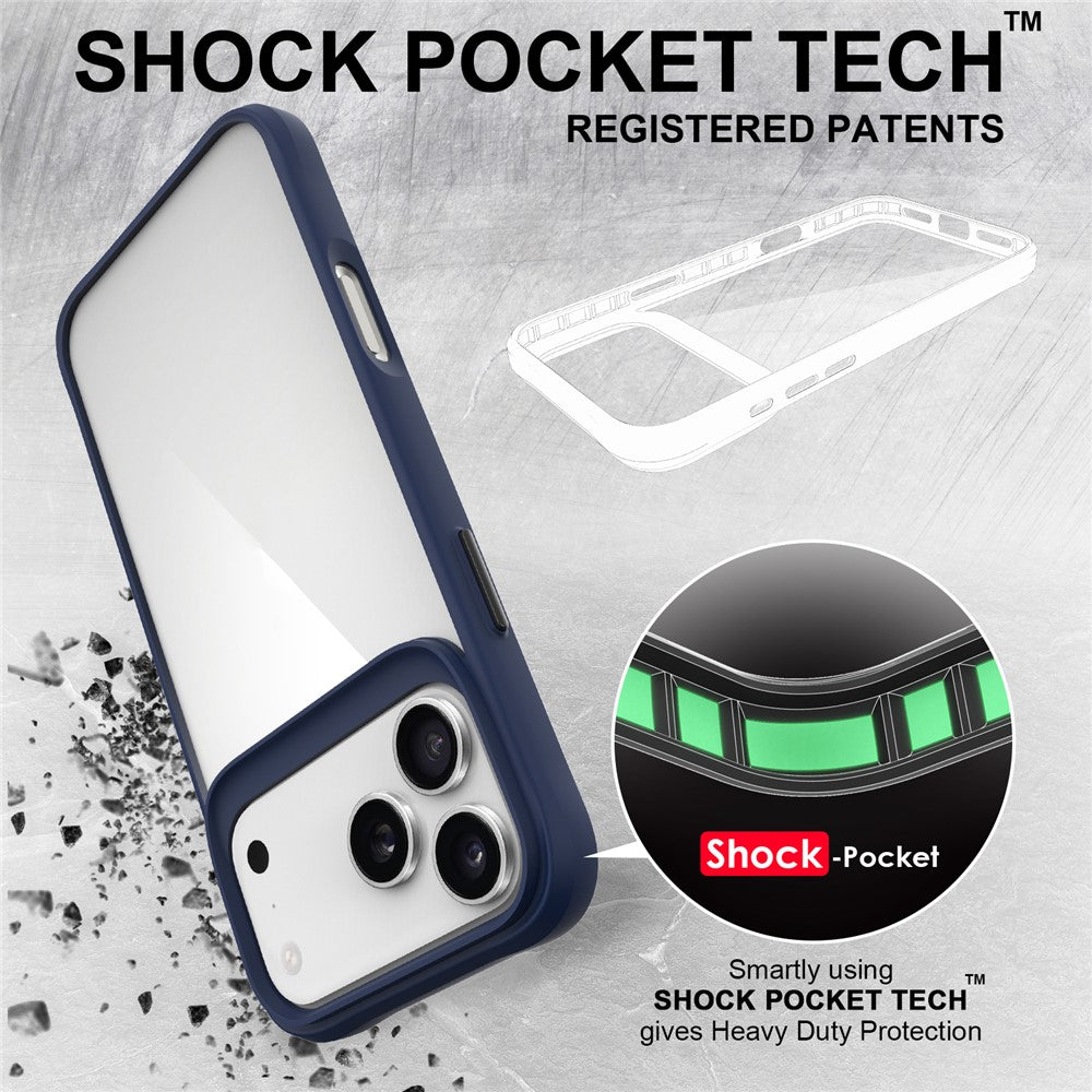 For iPhone 17 Pro Max Case Hybrid Hard PC Soft TPU Shockproof Phone Cover - Blue