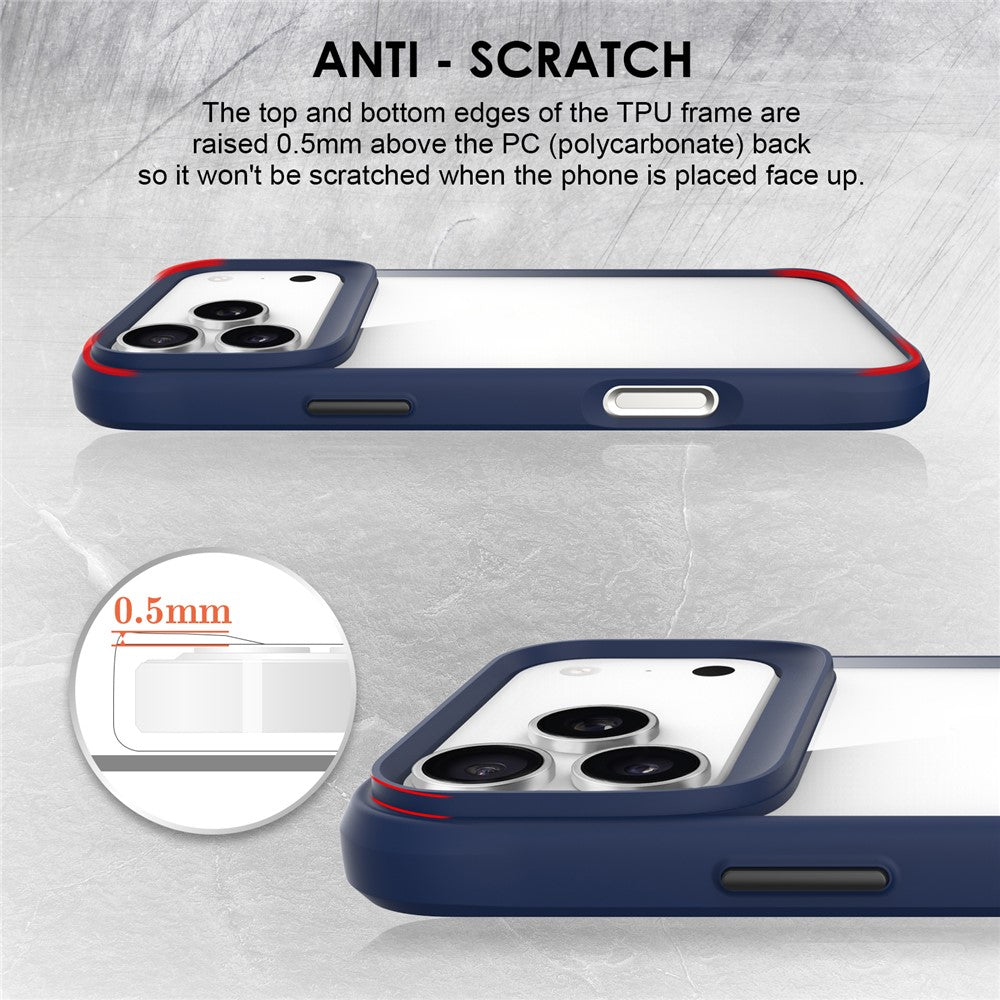 For iPhone 17 Pro Max Case Hybrid Hard PC Soft TPU Shockproof Phone Cover - Blue