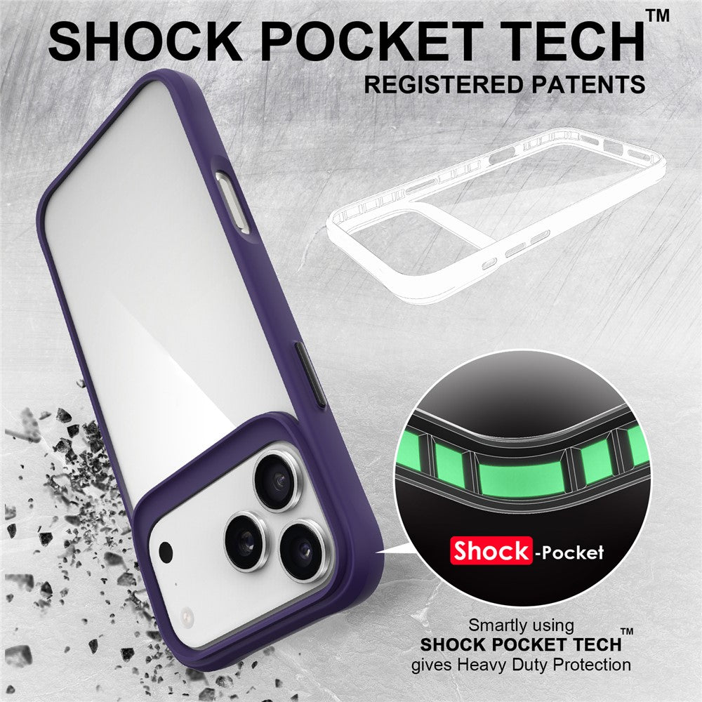 For iPhone 17 Pro Max Case Hybrid Hard PC Soft TPU Shockproof Phone Cover - Purple