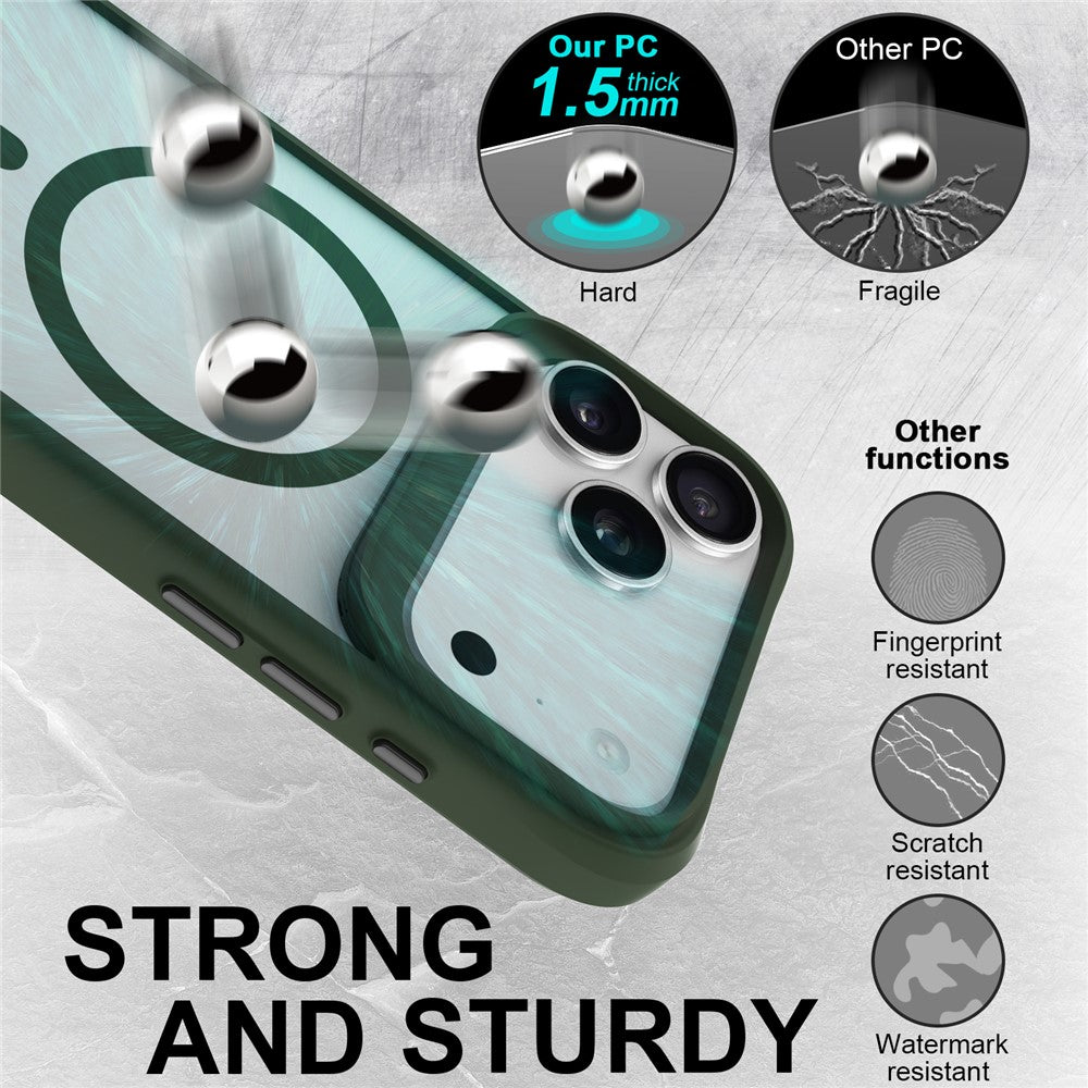 For iPhone 17 Pro Max Case Compatible with MagSafe Hybrid Hard PC Soft TPU Shockproof Phone Cover - Green