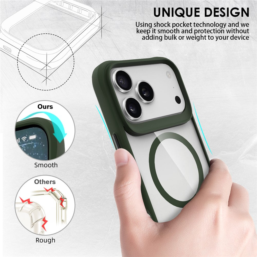 For iPhone 17 Pro Max Case Compatible with MagSafe Hybrid Hard PC Soft TPU Shockproof Phone Cover - Green