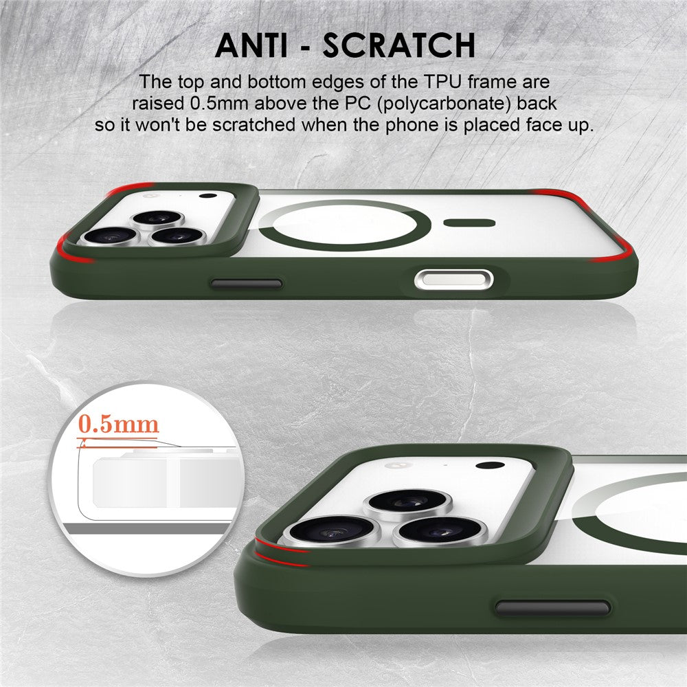 For iPhone 17 Pro Max Case Compatible with MagSafe Hybrid Hard PC Soft TPU Shockproof Phone Cover - Green