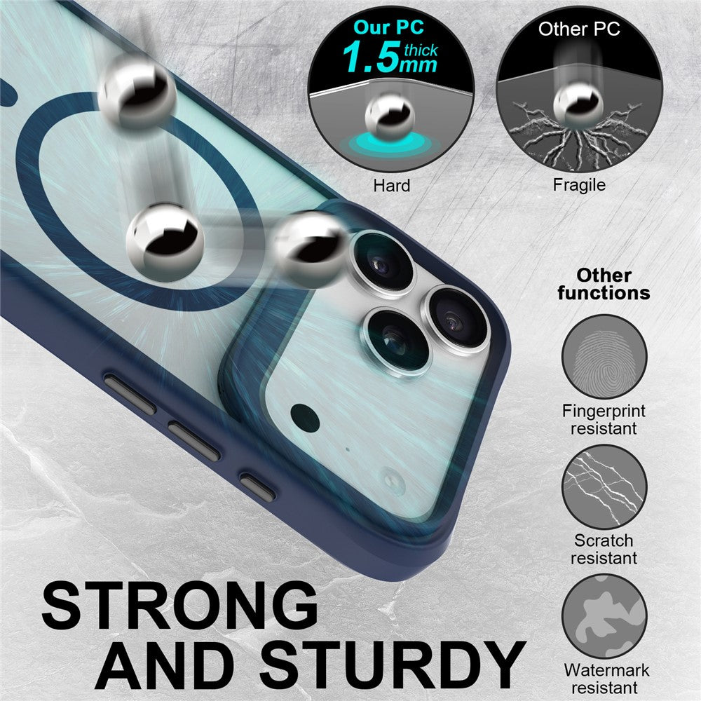 For iPhone 17 Pro Max Case Compatible with MagSafe Hybrid Hard PC Soft TPU Shockproof Phone Cover - Blue