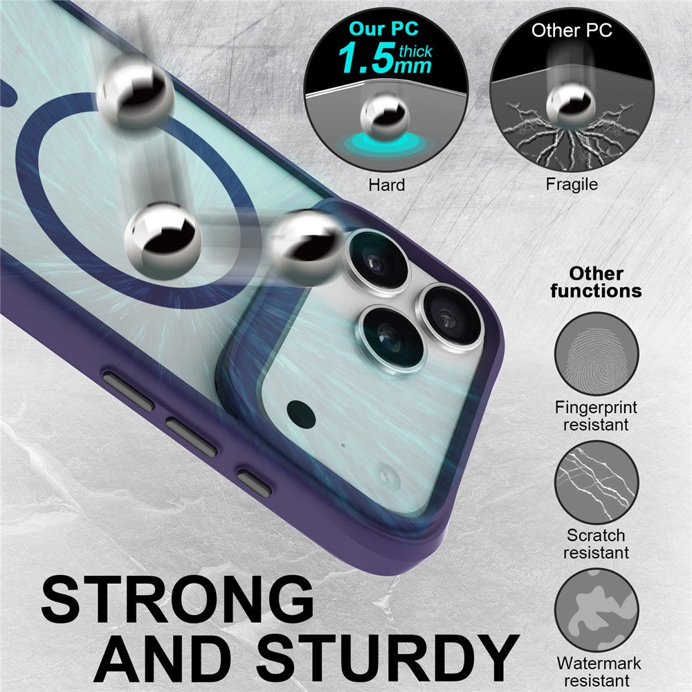 For iPhone 17 Pro Max Case Compatible with MagSafe Hybrid Hard PC Soft TPU Shockproof Phone Cover - Purple