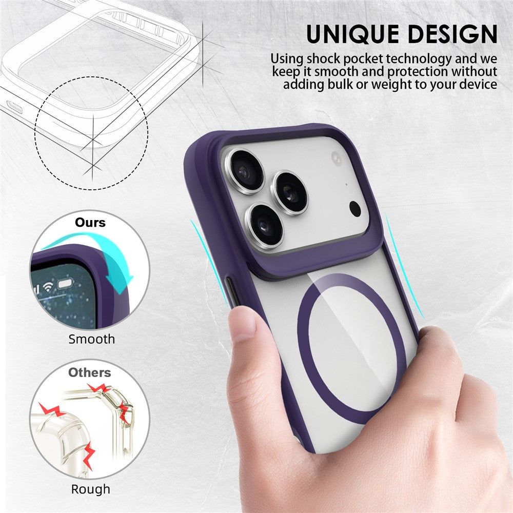 For iPhone 17 Pro Max Case Compatible with MagSafe Hybrid Hard PC Soft TPU Shockproof Phone Cover - Purple