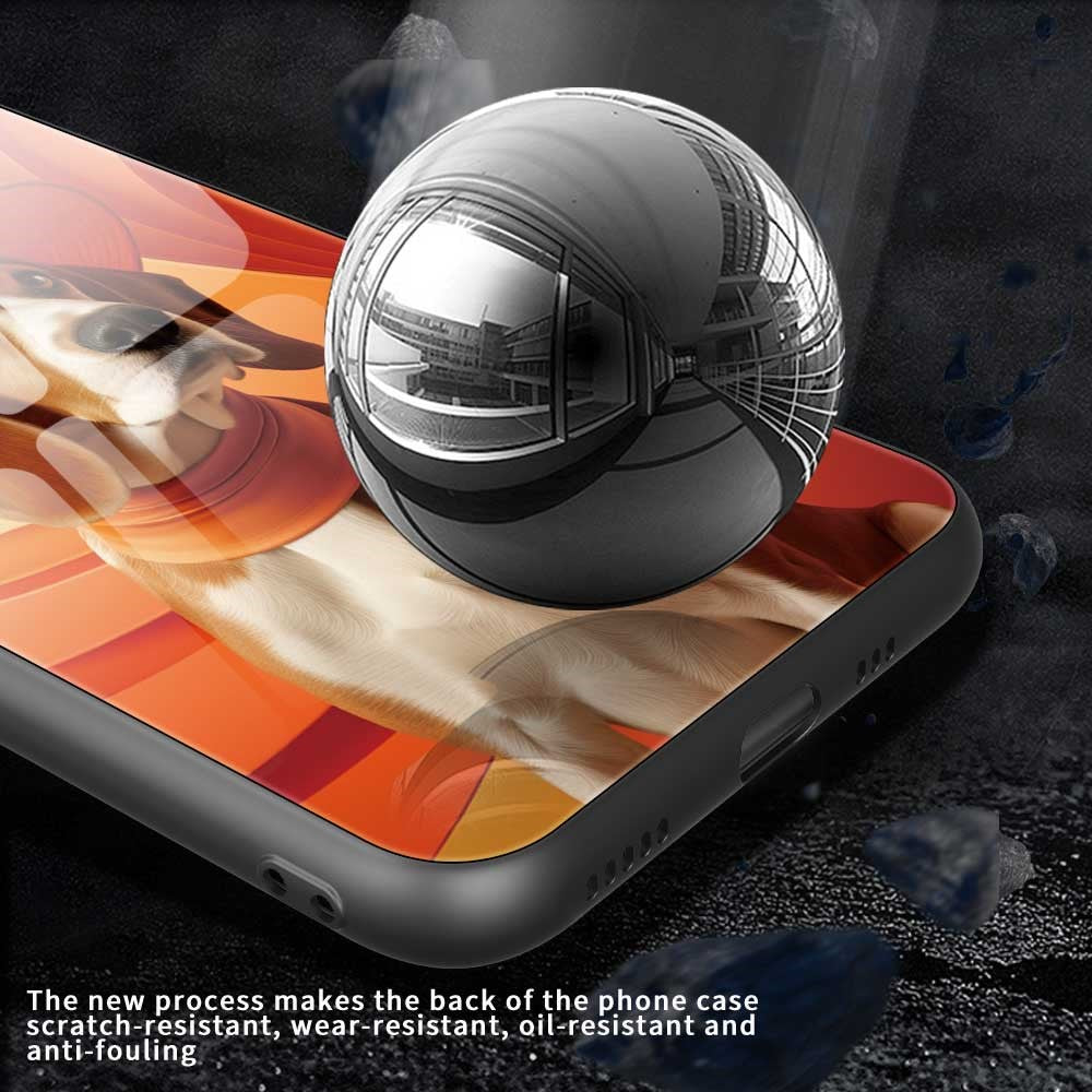 For iPhone 17 Pro Max Case Anti Drop PC TPU Tempered Glass Pattern Printing Phone Back Cover - B0168