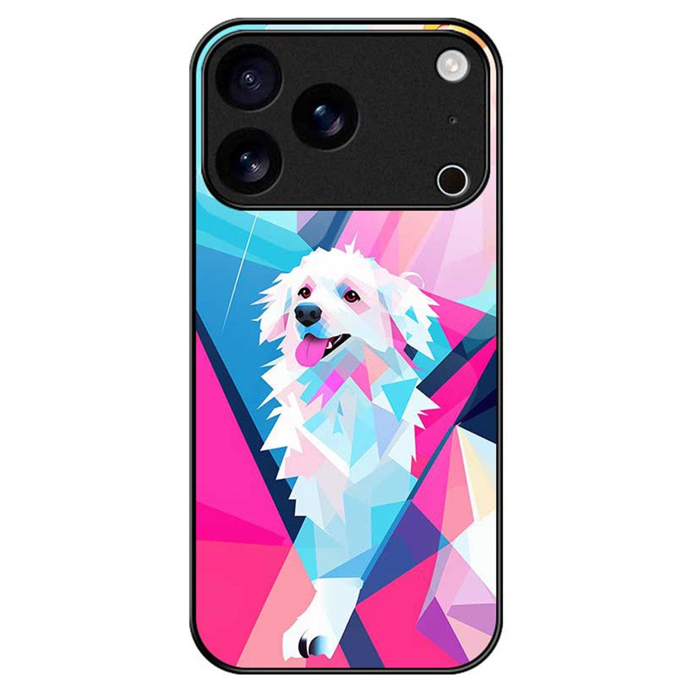 For iPhone 17 Pro Max Case Anti Drop PC TPU Tempered Glass Pattern Printing Phone Back Cover - B0170