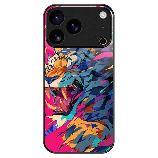 For iPhone 17 Pro Max Case Anti Drop PC TPU Tempered Glass Pattern Printing Phone Back Cover - B0171