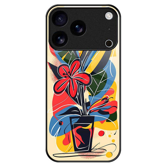 For iPhone 17 Pro Max Case Anti Drop PC TPU Tempered Glass Pattern Printing Phone Back Cover - B0172