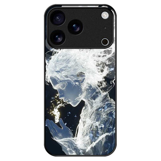 For iPhone 17 Pro Max Case Anti Drop PC TPU Tempered Glass Pattern Printing Phone Back Cover - B0175