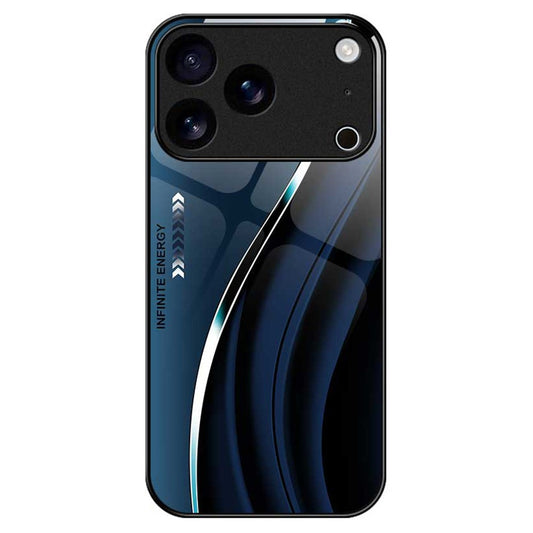 For iPhone 17 Pro Max Case Anti Drop PC TPU Tempered Glass Pattern Printing Phone Back Cover - B0176