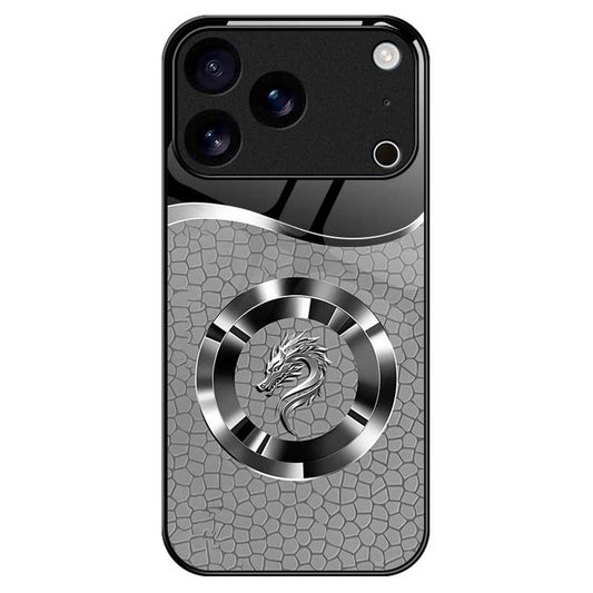 For iPhone 17 Pro Max Case Anti Drop PC TPU Tempered Glass Pattern Printing Phone Back Cover - B0177