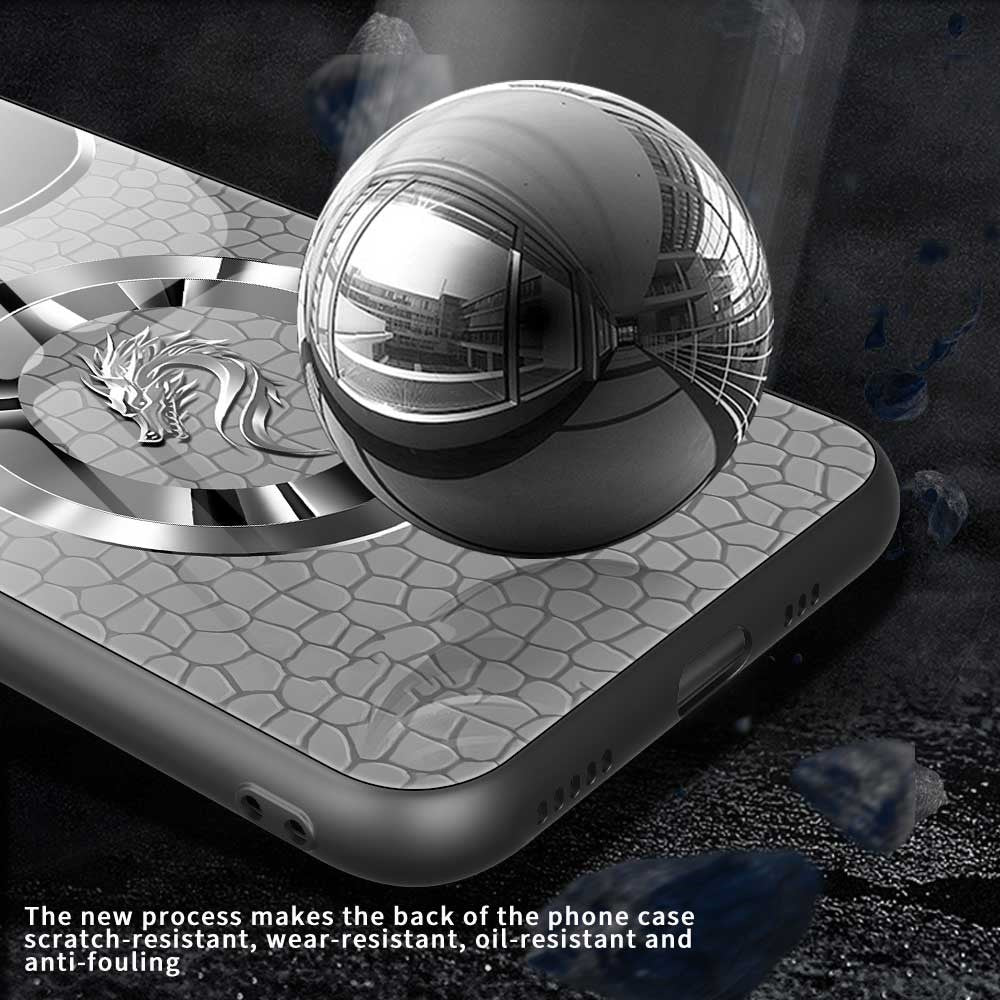 For iPhone 17 Pro Max Case Anti Drop PC TPU Tempered Glass Pattern Printing Phone Back Cover - B0177